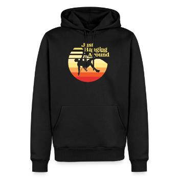 Rock Climbing Climber Girl Retro - Sweat à capuche Premium bio Homme - noir - Devant - Nico (187cm)