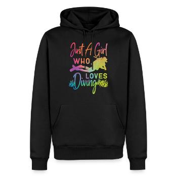 Scuba Diver Just A Girl Who Loves - Männer Premium Bio Hoodie - Schwarz - Vorne - Nico (187cm)