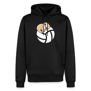 Beach Volley paresseux - Volleyball paresseux - Sweat à capuche Premium bio Homme - noir - Devant - Nico (187cm)