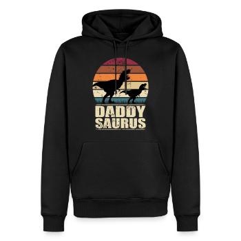 DaddySaurus Vater Dinosaurier Papa Saurus Familien - Männer Premium Bio Hoodie - Schwarz - Vorne - Nico (187cm)