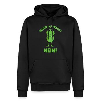 Bevor Du Fragst Nein Frosch - Männer Premium Bio Hoodie - Schwarz - Vorne - Nico (187cm)