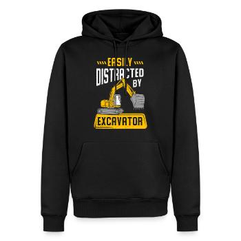 Pelleteuses - Sweat à capuche Premium bio Homme - noir - Devant - Nico (187cm)