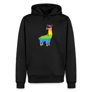 LGBT - Sweat à capuche Premium bio Homme - noir - Devant - Nico (187cm)