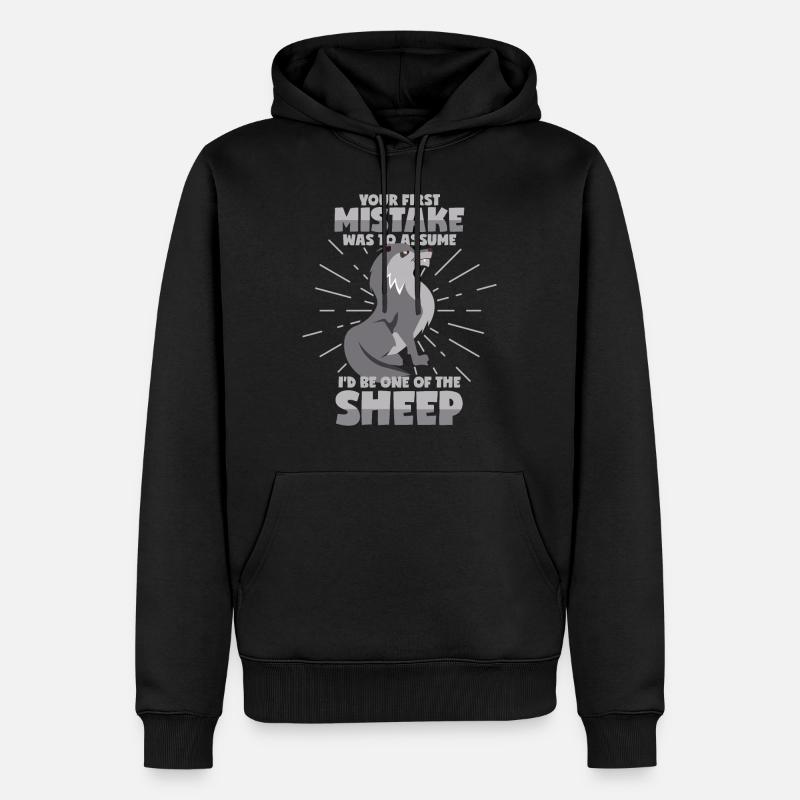 Loup en peau de mouton - Sweat à capuche Premium bio Homme - noir