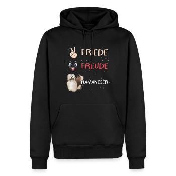 Havaneser Friede Freude Havaneser - Männer Premium Bio Hoodie - Schwarz - Vorne - Nico (187cm)