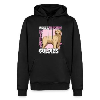 Golden Retriever Dieses Mädchen liebt Goldies - Männer Premium Bio Hoodie - Schwarz - Vorne - Nico (187cm)