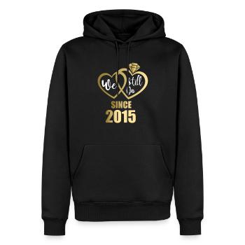 2015 Ehepaare 6. Hochzeitstag - Männer Premium Bio Hoodie - Schwarz - Vorne - Nico (187cm)