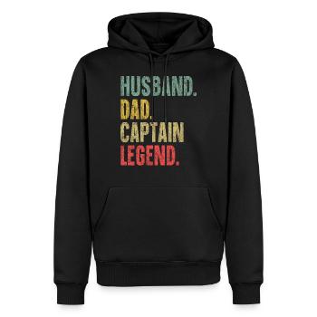 Sailing Vintage Retro Husband Papa - Sweat à capuche Premium bio Homme - noir - Devant - Nico (187cm)