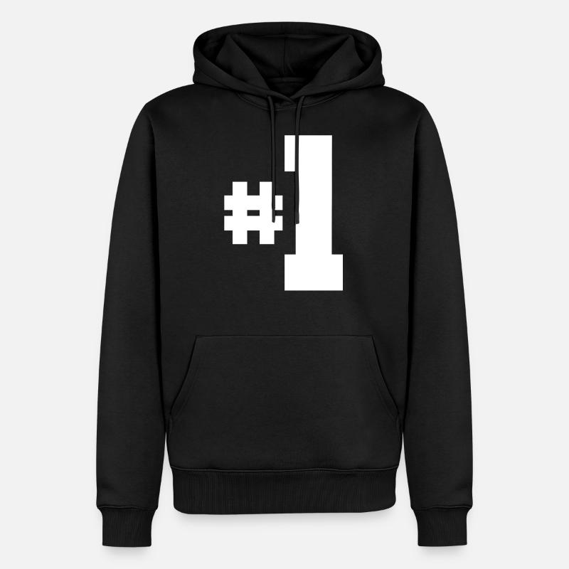 Nummer 1 - Männer Premium Bio Hoodie - Schwarz