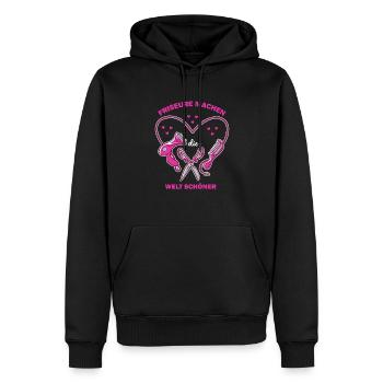Friseure machen die Welt Schöner - Friseurin - Männer Premium Bio Hoodie - Schwarz - Vorne - Nico (187cm)