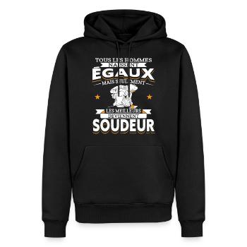 Soudeur Soudure Soudage - Sweat à capuche Premium bio Homme - noir - Devant - Nico (187cm)