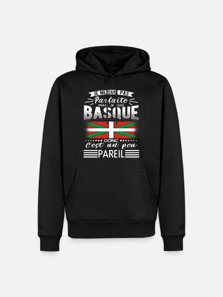 Pays Basque Homme Basque - Sweat à capuche Premium bio Homme - noir