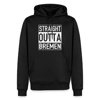 Straight Outta BREMEN - Sweat à capuche Premium bio Homme - noir - Devant - Nico (187cm)