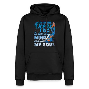 Scuba Diving Diver Into The Ocean - Sweat à capuche Premium bio Homme - noir - Devant - Nico (187cm)