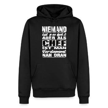 Chef Chef Sprüche Handwerk Baustelle - Männer Premium Bio Hoodie - Schwarz - Vorne - Nico (187cm)