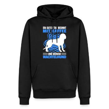 Deutscher Wachtelhund Kaffee Jagdhund Spruch - Männer Premium Bio Hoodie - Schwarz - Vorne - Nico (187cm)