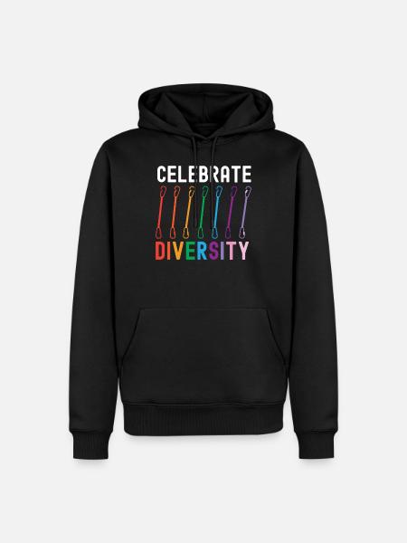Rock Climbing Climber Rainbow - Männer Premium Bio Hoodie - Schwarz