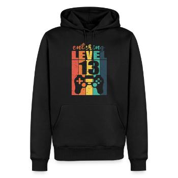 Level 13 Gaming Controller 13th Birthday - Men’s Premium Organic Hoodie - black - Front - Nico (187cm)