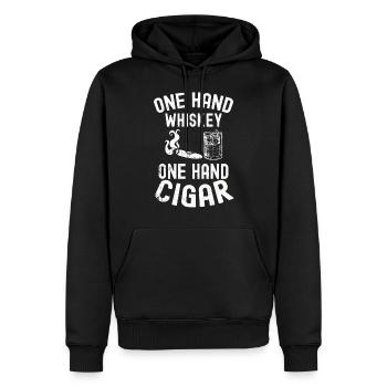 Whiskey - Sweat à capuche Premium bio Homme - noir - Devant - Nico (187cm)