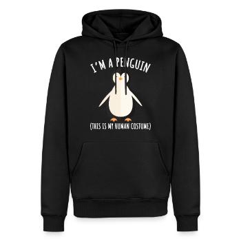 Costume de pingouin motif pingouin I’m a Penguin - Sweat à capuche Premium bio Homme - noir - Devant - Nico (187cm)