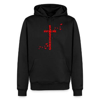 Jesu Christen Christentum Schmetterlinge Kreuz - Männer Premium Bio Hoodie - Schwarz - Vorne - Nico (187cm)