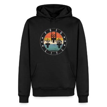Frag Life Coral, Salt Water Coral Shirt, Coral - Men’s Premium Organic Hoodie - black - Front - Nico (187cm)