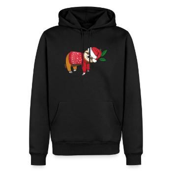 Paresseux avec noël Joyeux Noël - Sweat à capuche Premium bio Homme - noir - Devant - Nico (187cm)