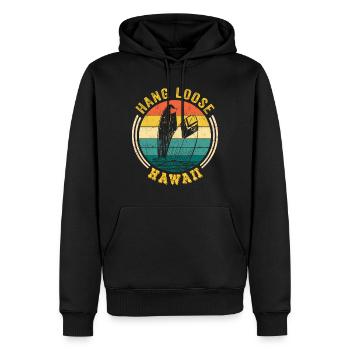 Hawaï Shirt Aloha Hang-Loose Surf Surf - Sweat à capuche Premium bio Homme - noir - Devant - Nico (187cm)