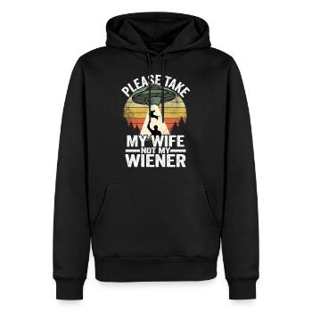 Teckel papa maître teckel propriétaire blaireau - Sweat à capuche Premium bio Homme - noir - Devant - Nico (187cm)