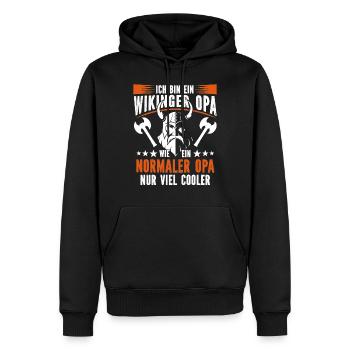 Wikinger Opa - Großvater - Geschenk für Herren - Männer Premium Bio Hoodie - Schwarz - Vorne - Nico (187cm)