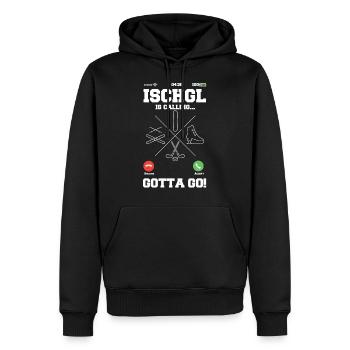 Ischgl Ruft Ski Snowboard Schlittschuhe - Männer Premium Bio Hoodie - Schwarz - Vorne - Nico (187cm)