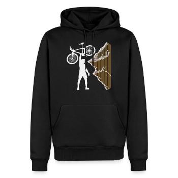 Vélo Vélo Mountain Vélo Sport Motif Imprimé - Sweat à capuche Premium bio Homme - noir - Devant - Nico (187cm)