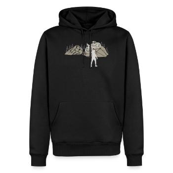 Mountainbike Berg Fahrrad Mountain Bike Natur - Männer Premium Bio Hoodie - Schwarz - Vorne - Nico (187cm)