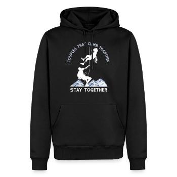 Rock Climbing Climber Girl Couples - Sweat à capuche Premium bio Homme - noir - Devant - Nico (187cm)