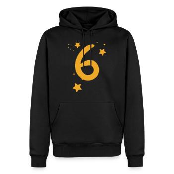6 Geburtstag 6 Jahre - Männer Premium Bio Hoodie - Schwarz - Vorne - Nico (187cm)