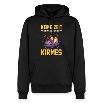 Keine Zeit ich muss auf die Kirmes - Männer Premium Bio Hoodie - Schwarz - Vorne - Nico (187cm)
