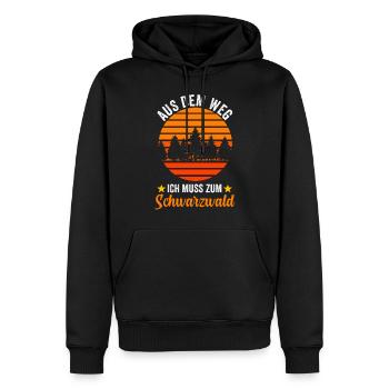 Aus dem Weg ich muss zum Schwarzwald - Männer Premium Bio Hoodie - Schwarz - Vorne - Nico (187cm)