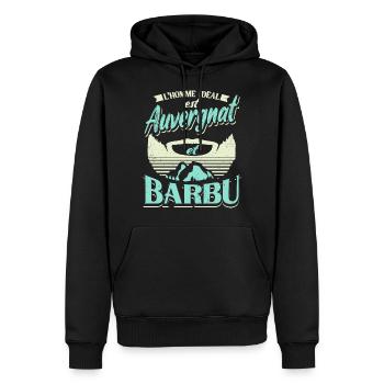 Auvergne Auvergnate Humour Auvergnat Barbu - Sweat à capuche Premium bio Homme - noir - Devant - Nico (187cm)