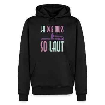 Posaune - Männer Premium Bio Hoodie - Schwarz - Vorne - Nico (187cm)