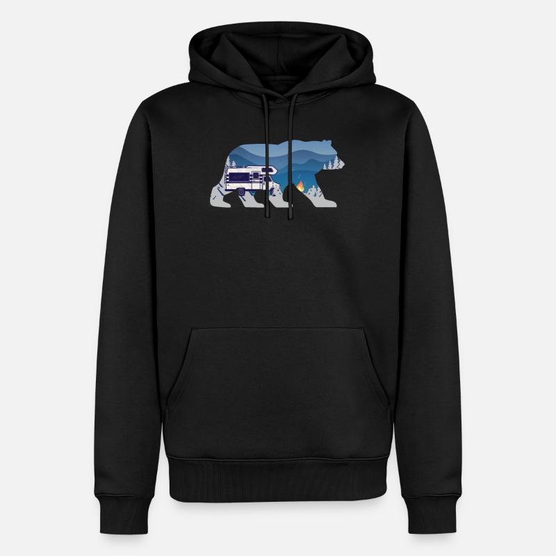 Camping Bear Motorhome - Sweat à capuche Premium bio Homme - noir