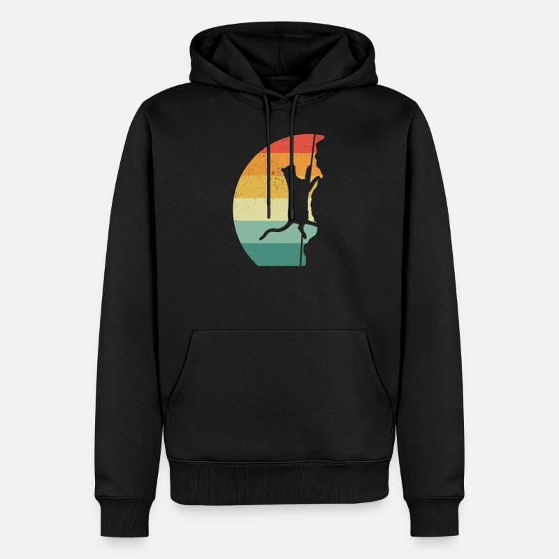 Rock Climbing Climber Retro - Männer Premium Bio Hoodie - Schwarz