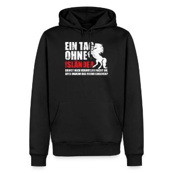 Isländer | Ein Tag ohne Isländer - Männer Premium Bio Hoodie - Schwarz - Vorne - Nico (187cm)
