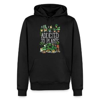 Addicted To Plants - Männer Premium Bio Hoodie - Schwarz - Vorne - Nico (187cm)