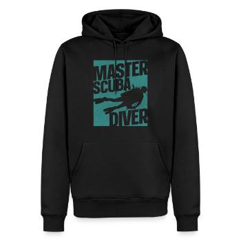 Diving Master Scuba Diver Down - Männer Premium Bio Hoodie - Schwarz - Vorne - Nico (187cm)