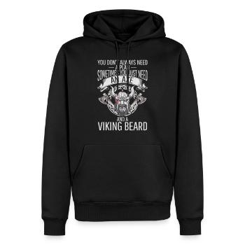 An Axe and a Viking Beard - Männer Premium Bio Hoodie - Schwarz - Vorne - Nico (187cm)