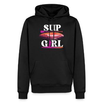 SUP Paddleboard Sunset SUP Girl - Männer Premium Bio Hoodie - Schwarz - Vorne - Nico (187cm)