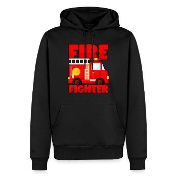 Fire Truck Firefighter Firefighter - Men’s Premium Organic Hoodie - black - Front - Nico (187cm)
