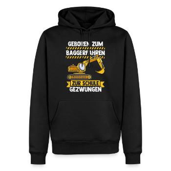 Bagger Tshirt Kinder Straßenbau Bau Bauarbeiter - Männer Premium Bio Hoodie - Schwarz - Vorne - Nico (187cm)