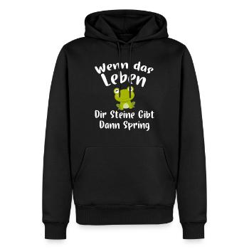 Frosch Kröte Amphibien Laubfrosch Natur Teich - Männer Premium Bio Hoodie - Schwarz - Vorne - Nico (187cm)