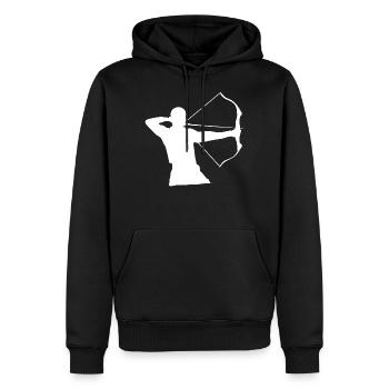 Arc-en-ciel Arc-archer cadeau arc flèche - Sweat à capuche Premium bio Homme - noir - Devant - Nico (187cm)